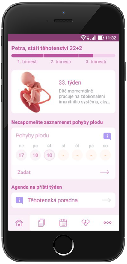 mobilní aplikace pro těhotné MAMApp